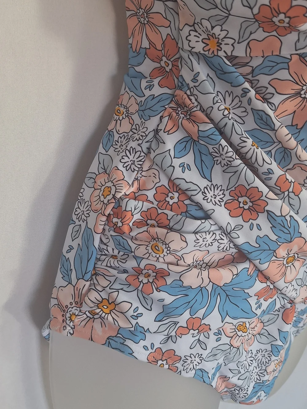B2prity One Piece Swimsuit Flutter Sleeve Slimming Floral Medium Womens